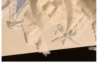 / Trim Scrunchie Set Print Headkerchief Lace