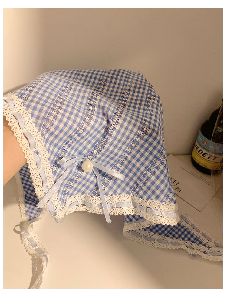 / Trim Scrunchie Set Print Headkerchief Lace