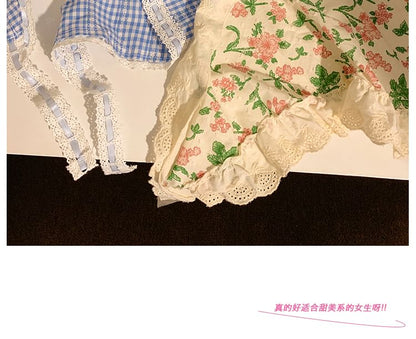 / Trim Scrunchie Set Print Headkerchief Lace