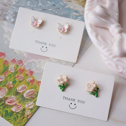 Butterfly Alloy Floral / Stud Earring