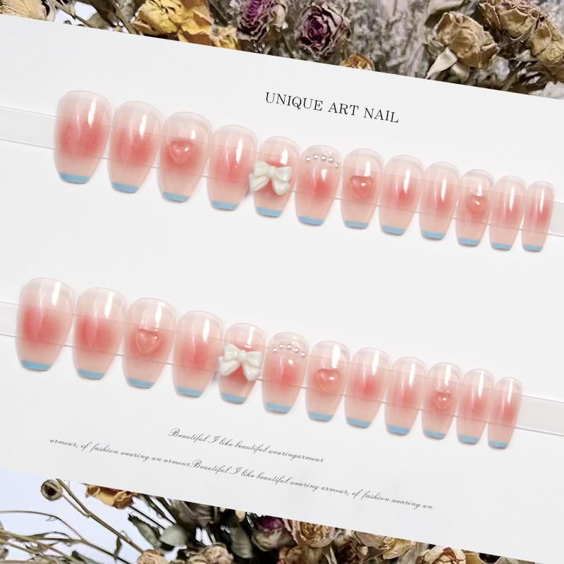 Pfirsichschleife zum Aufdrücken von Nägeln