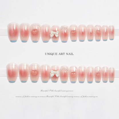 Pfirsichschleife zum Aufdrücken von Nägeln