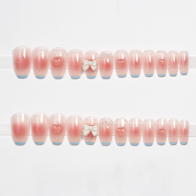 Pfirsichschleife zum Aufdrücken von Nägeln