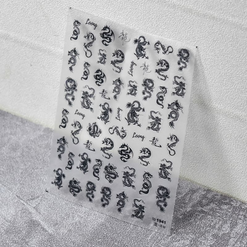 Autocollants pour nail art motif dragon chinois