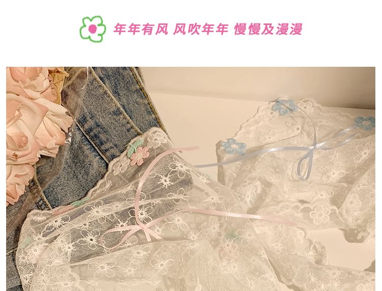 Lace Bandana Flower Embroidered