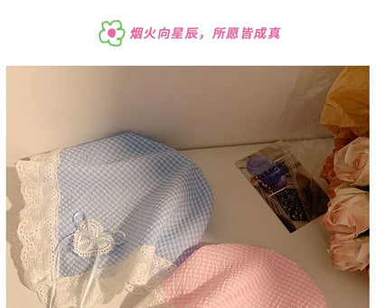 Plaid (Various Trim Designs) Lace Headband Bandana