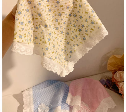 Plaid (Various Trim Designs) Lace Headband Bandana