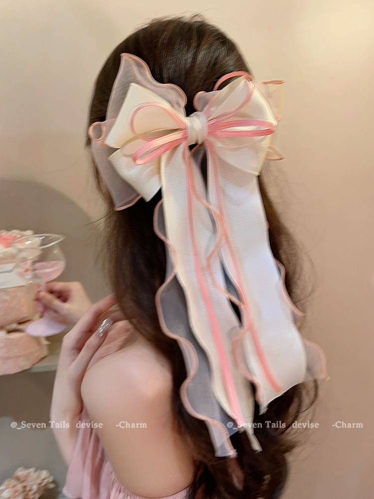 Hair Organza Bow Clip