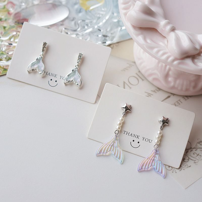 (Various Tail Designs) Dangle Alloy Mermaid Earring