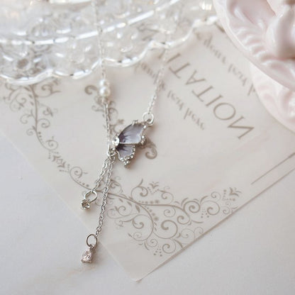 Pendant Necklace Alloy Butterfly