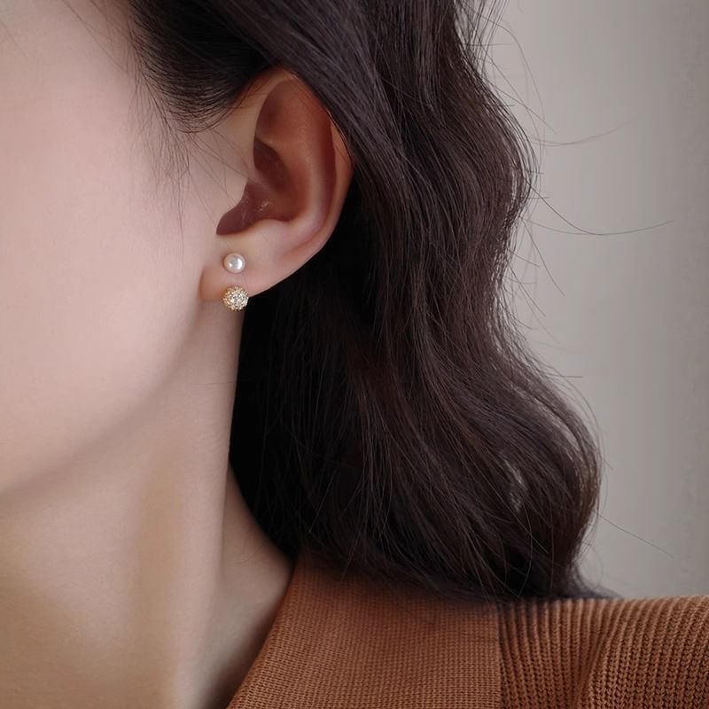 Pearl Rhinestone Ear Jacket Faux