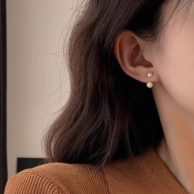 Pearl Rhinestone Ear Jacket Faux