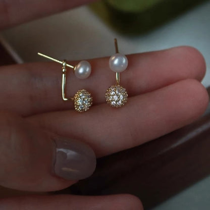 Pearl Rhinestone Ear Jacket Faux