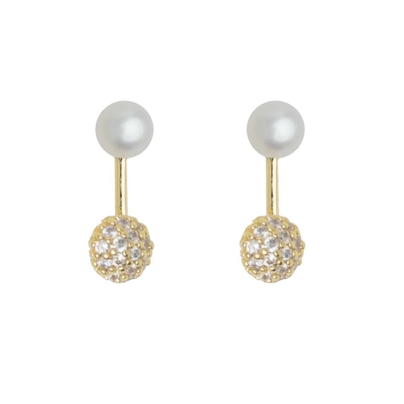 Pearl Rhinestone Ear Jacket Faux