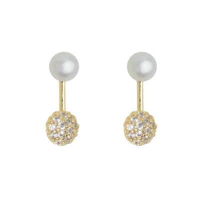 Pearl Rhinestone Ear Jacket Faux