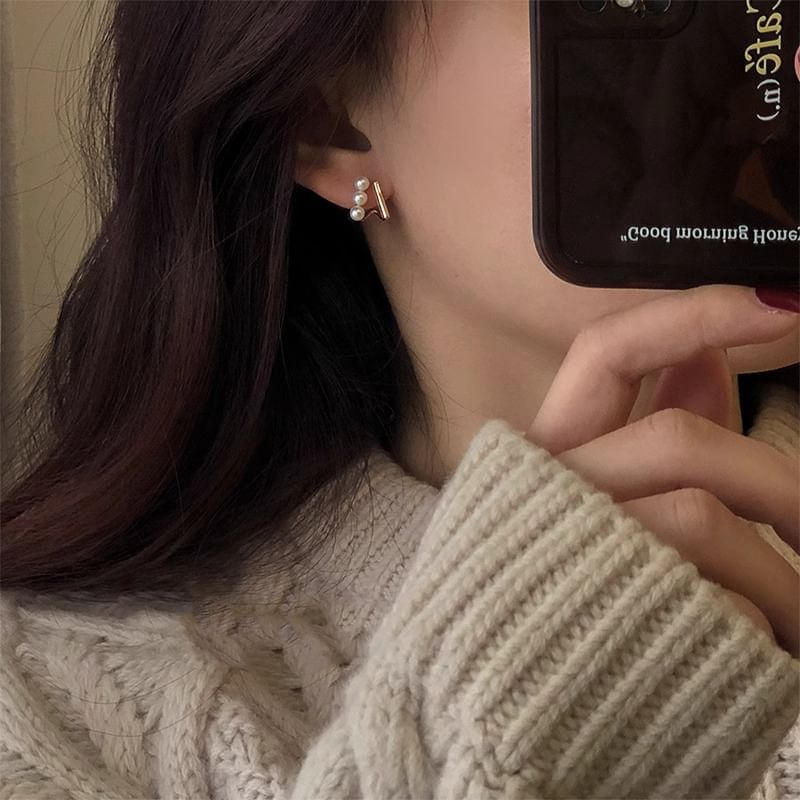 Earring Faux Stud Pearl
