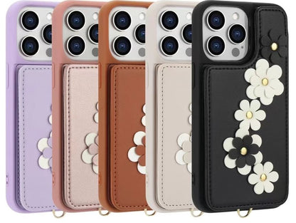 Floral Phone Faux Case Leather