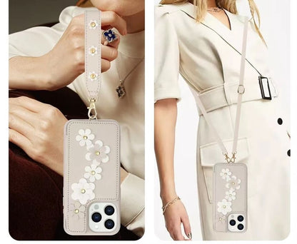 Floral Phone Faux Case Leather