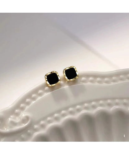 Ear Square Silver Sterling Stud
