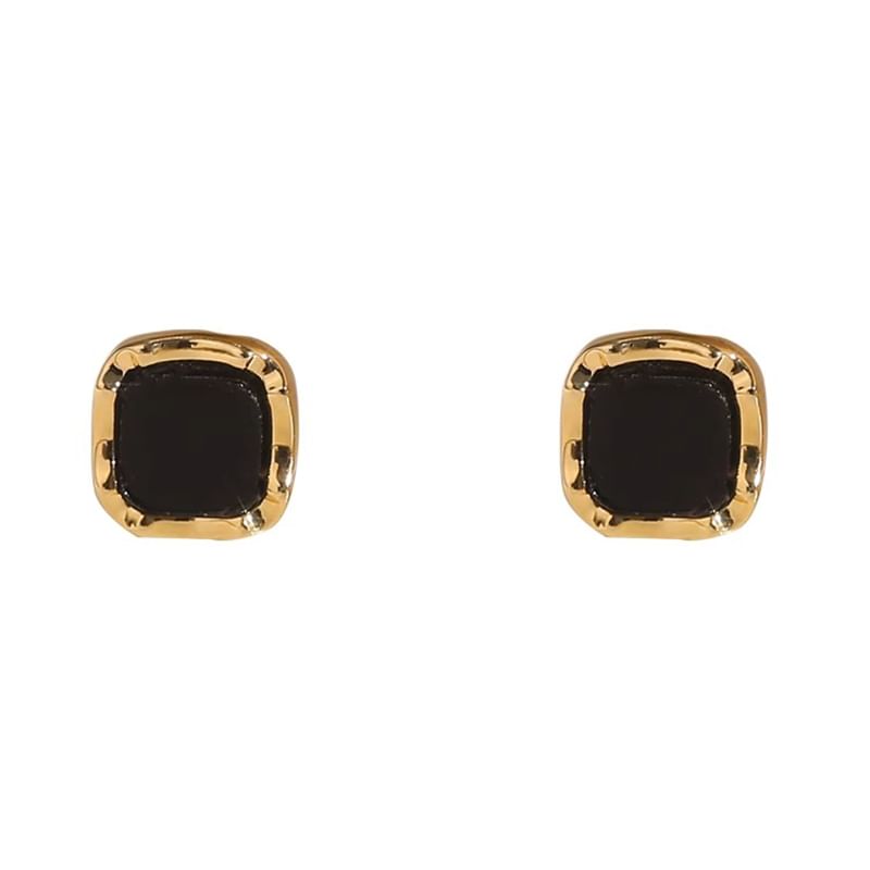 Ear Square Silver Sterling Stud