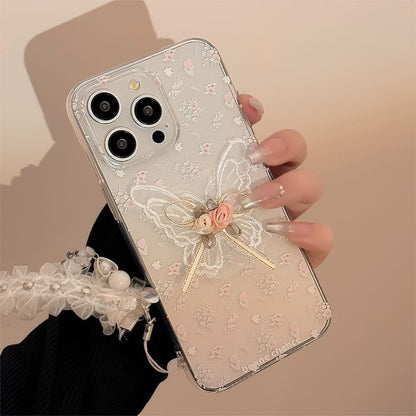 / Case Charm Set Lace Phone Butterfly