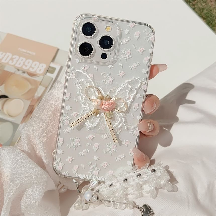 / Case Charm Set Lace Phone Butterfly