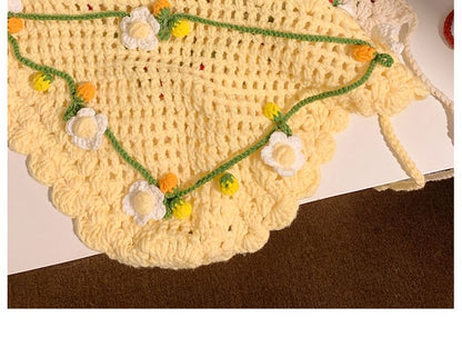 Floral Hair / Bonnet Crochet Hat Tie