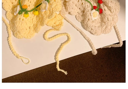 Floral Hair / Bonnet Crochet Hat Tie