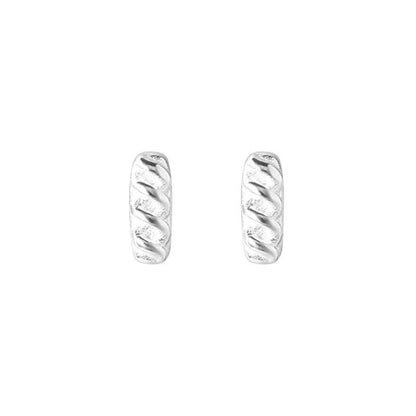 Earring Stud Sterling Baguette Silver