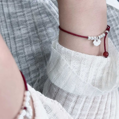 Rope Beaded Anklet Silver / Bracelet