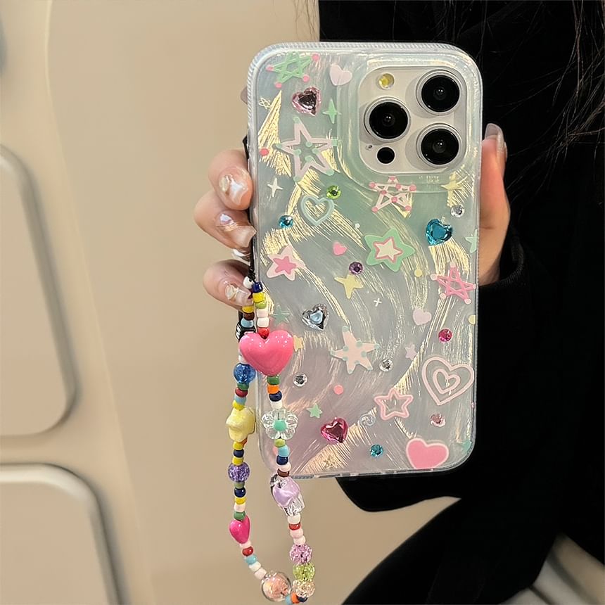 Star Strap Phone / Decoration Adhesive Case Rhinestone Set