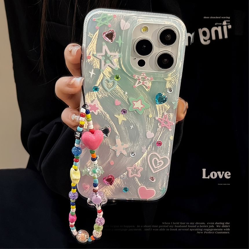 Star Strap Phone / Decoration Adhesive Case Rhinestone Set