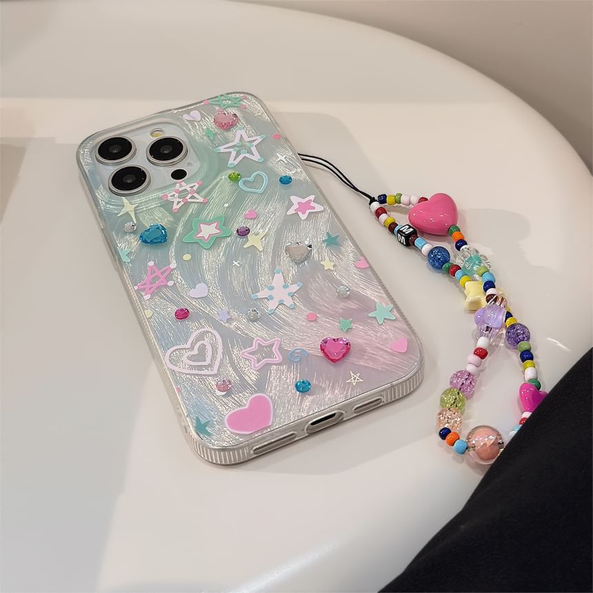 Star Strap Phone / Decoration Adhesive Case Rhinestone Set
