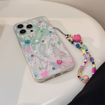 Star Strap Phone / Decoration Adhesive Case Rhinestone Set