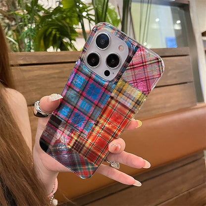 Case Plaid Phone Holographic