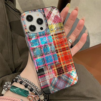 Case Plaid Phone Holographic