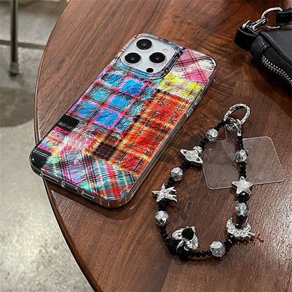 Case Plaid Phone Holographic
