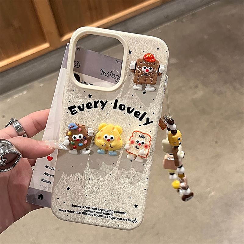 Cartoon Food / Phone Strap Set Case