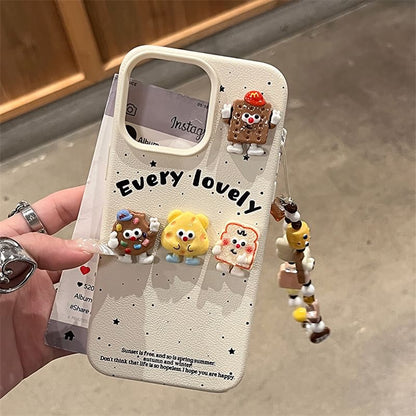 Cartoon Food / Phone Strap Set Case