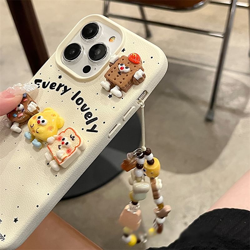 Cartoon Food / Phone Strap Set Case