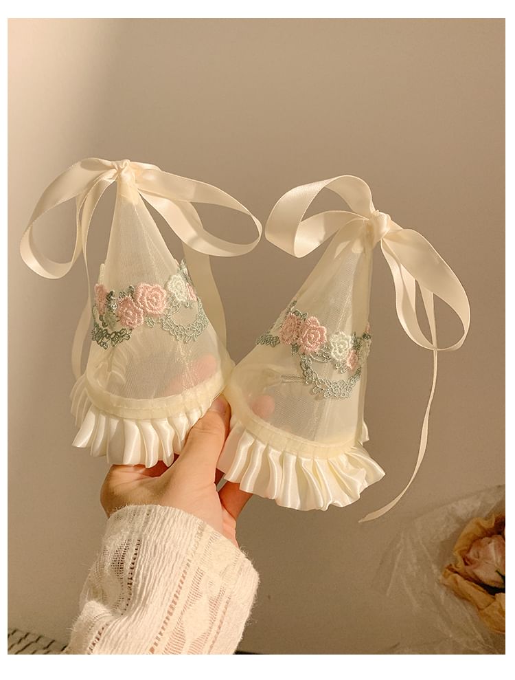 Party Hat Embroidered Ruffle