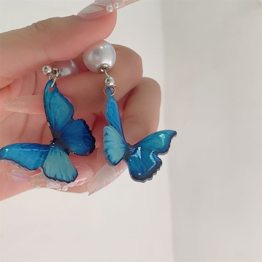 Hook / Earring Clip-On Butterfly Drop