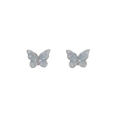 Stud Crystal Ear Faux Butterfly Earring Clip-On /