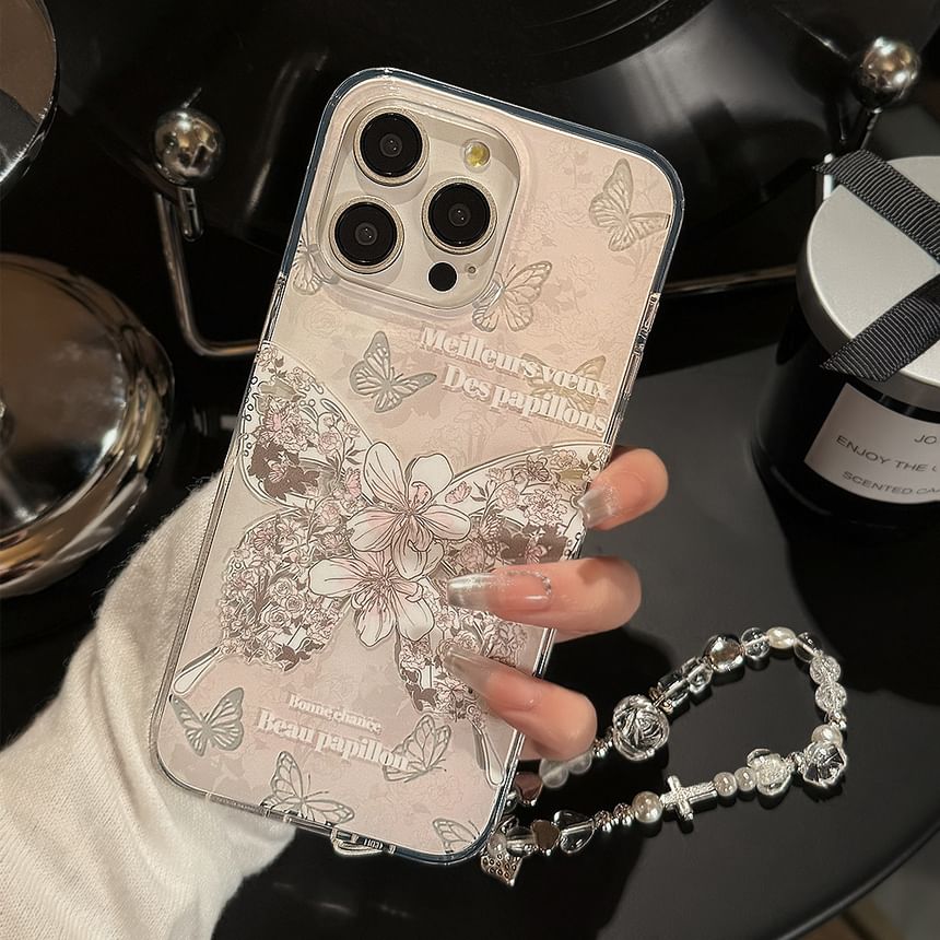 / Butterfly Case Set Phone Strap