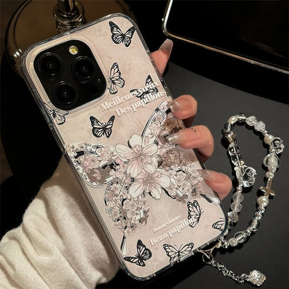 / Butterfly Case Set Phone Strap