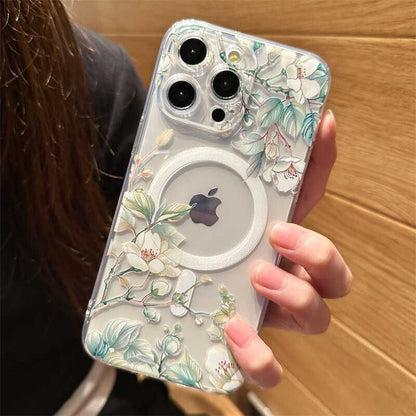 Case (Compatible Phone Floral MagSafe) Magnetic with