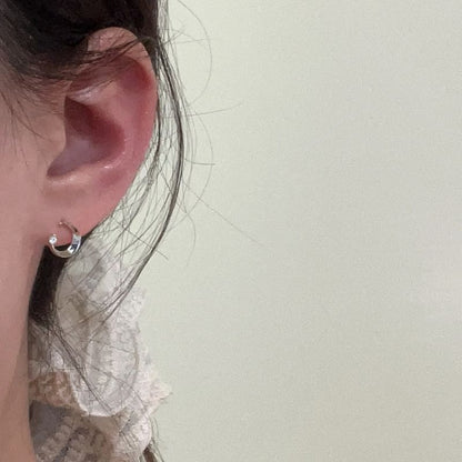 Stud Earring Alloy Rhinestone Moon