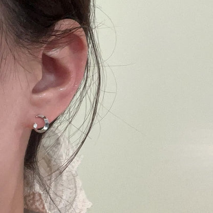 Stud Earring Alloy Rhinestone Moon