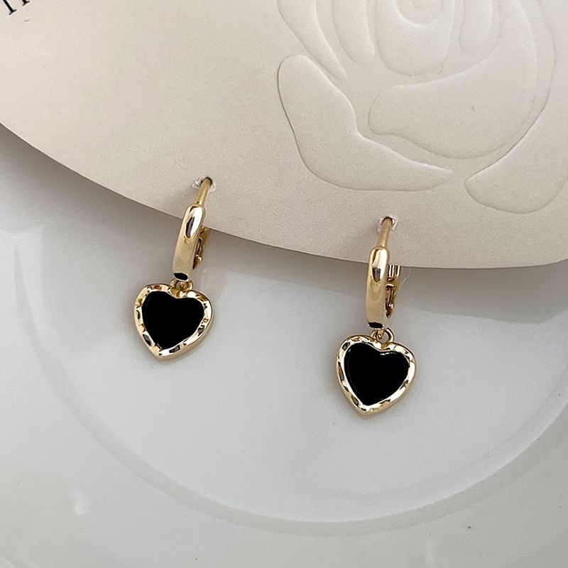 Drop Alloy Heart Earring