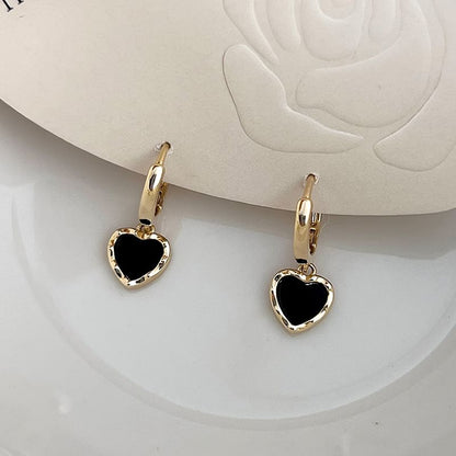 Drop Alloy Heart Earring